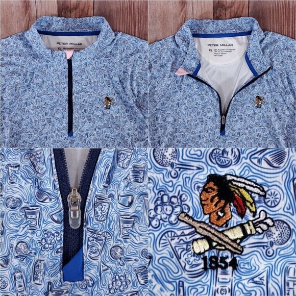 Peter Millar Womens XL Sun Comfort Base Layer Pullover Philadelphia Cricket Club - Picture 5 of 15